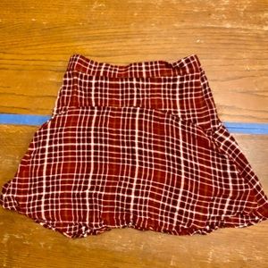 Altar’d State Red Plaid Skirt/Shorts